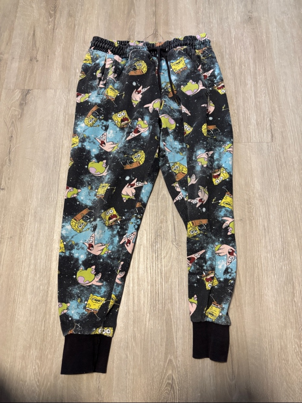 Nickelodeon SpongeBob & Patrick Black Blue Galaxy Jogger Sweatpants